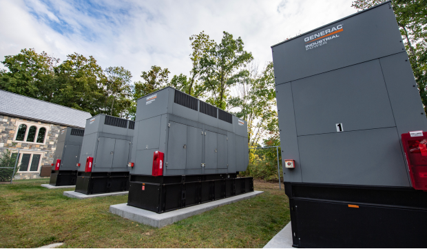 An image of a row of Generac generators