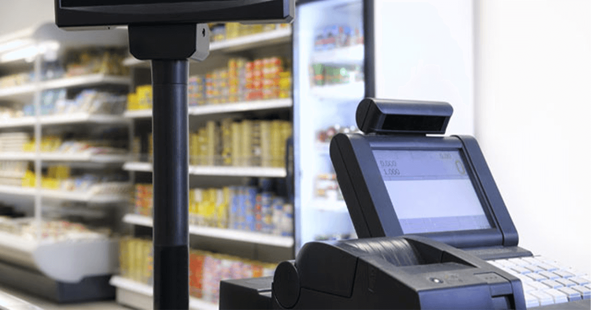 Cash register near the window in a store.