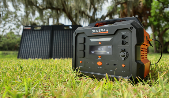 Generac portable power station on the grass